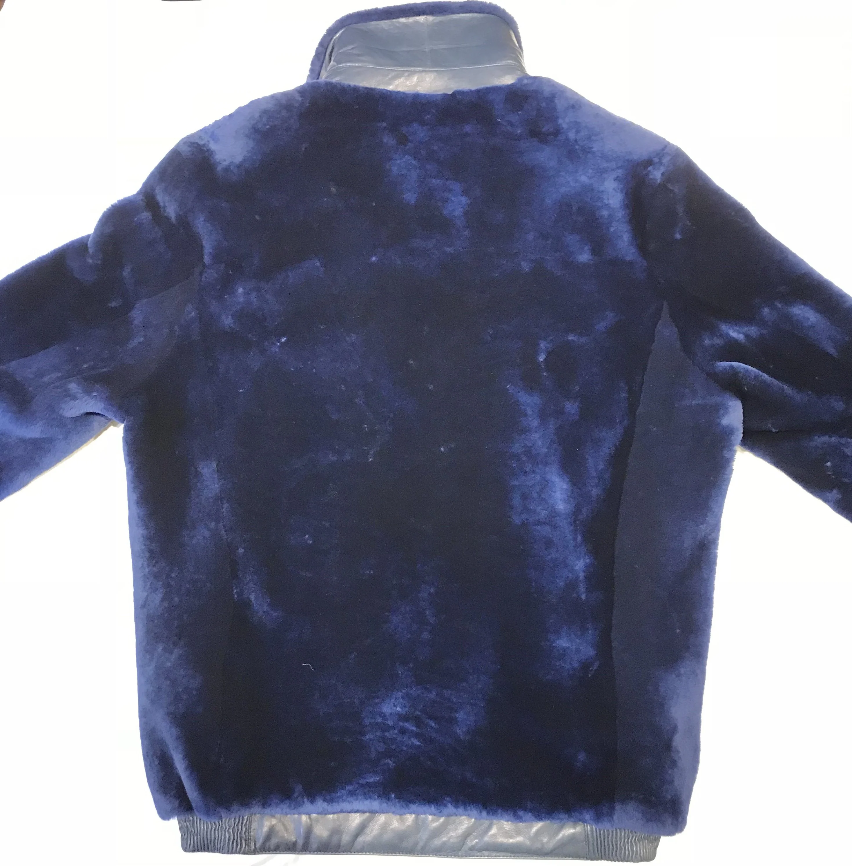 Kashani Wonder Blue Mouton Detachable Fox Shearling Jacket - Image 6