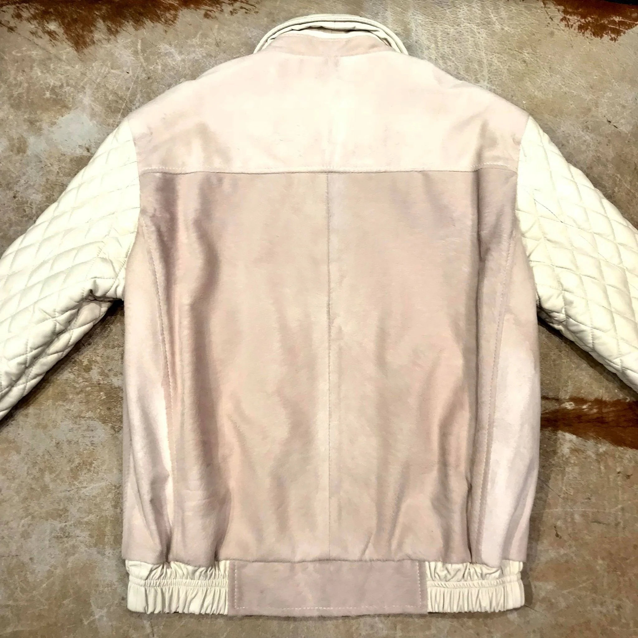 Kashani Cream Quilted Full Pony Bomber Jacket - Image 3