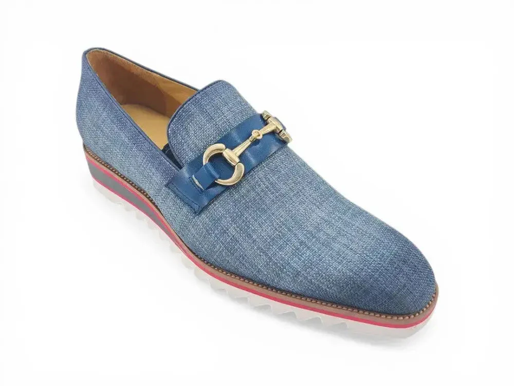 Linen Loafer With Gold Tone Buckle - Image 6