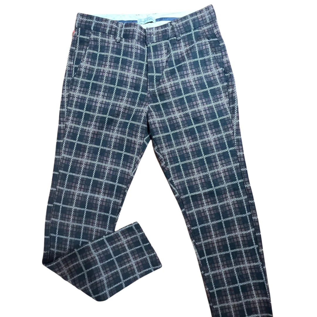 Lorenzzo Franco Brown Plaid Wool Trousers - Image 3