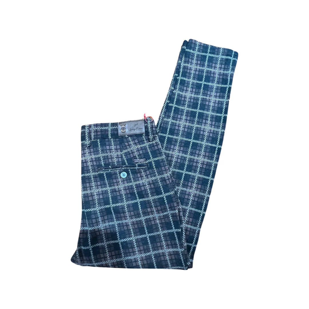 Lorenzzo Franco Brown Plaid Wool Trousers - Image 4