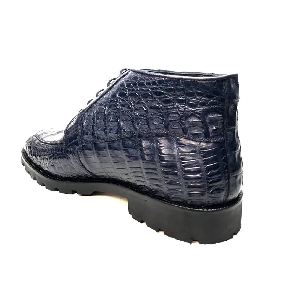 Los Altos All-Over Crocodile Belly Lace Up Ankle Boots - Image 11