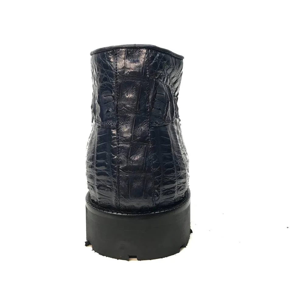 Los Altos All-Over Crocodile Belly Lace Up Ankle Boots - Image 12