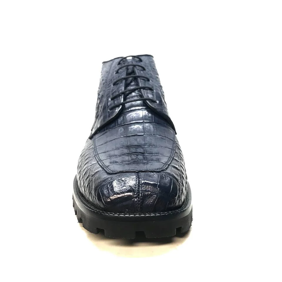 Los Altos All-Over Crocodile Belly Lace Up Ankle Boots - Image 7