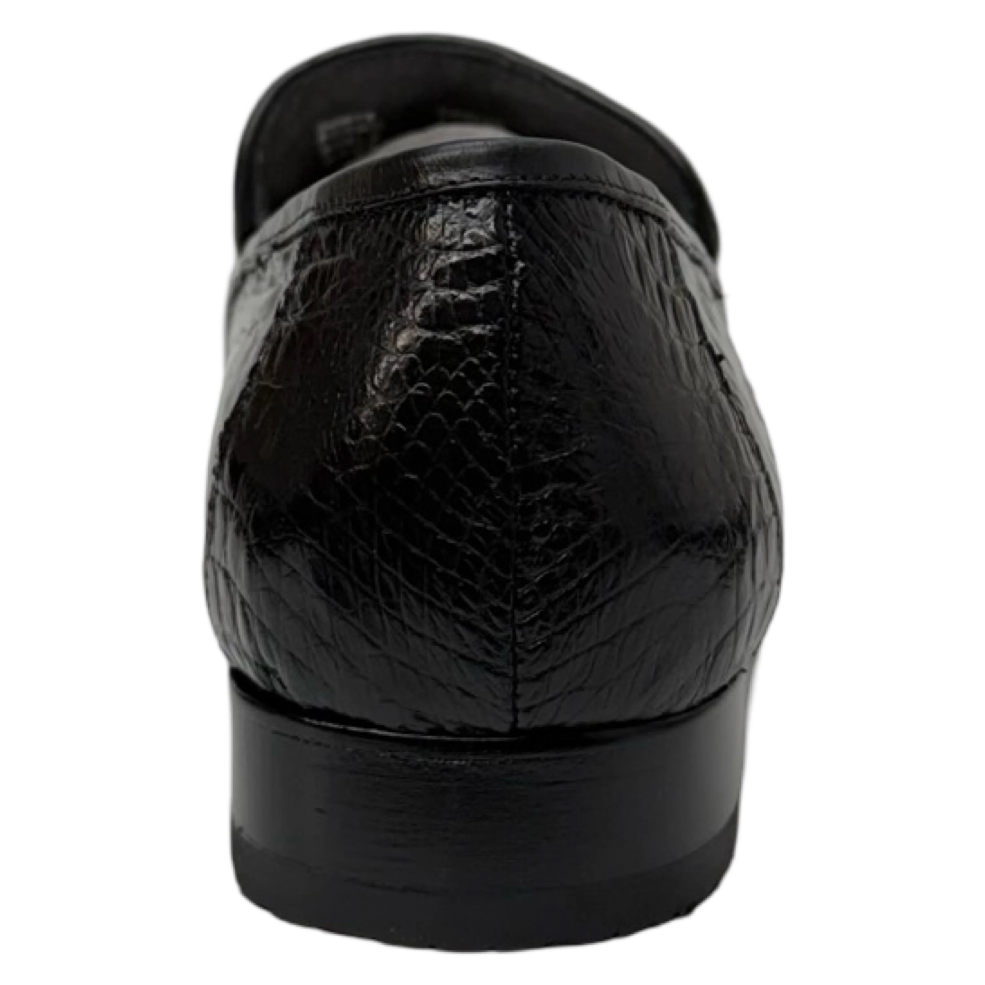 Los Altos Black All-Over Crocodile Belly Loafers - Image 5
