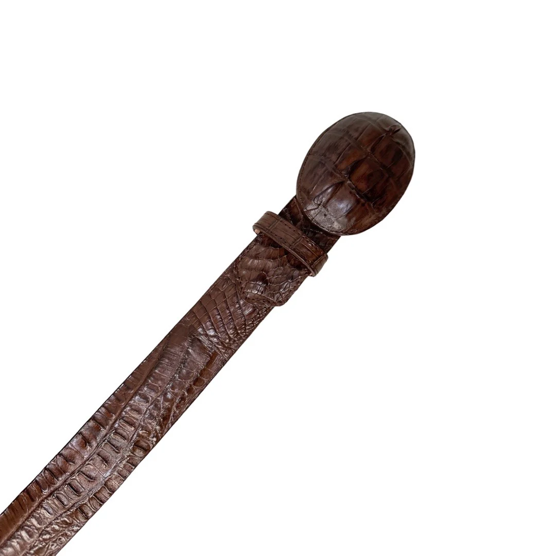 Los Altos Brown Caiman Crocodile Belt - Image 3