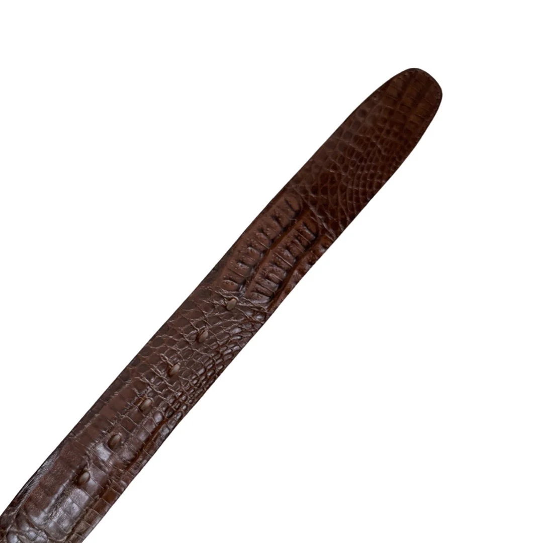 Los Altos Brown Caiman Crocodile Belt - Image 4