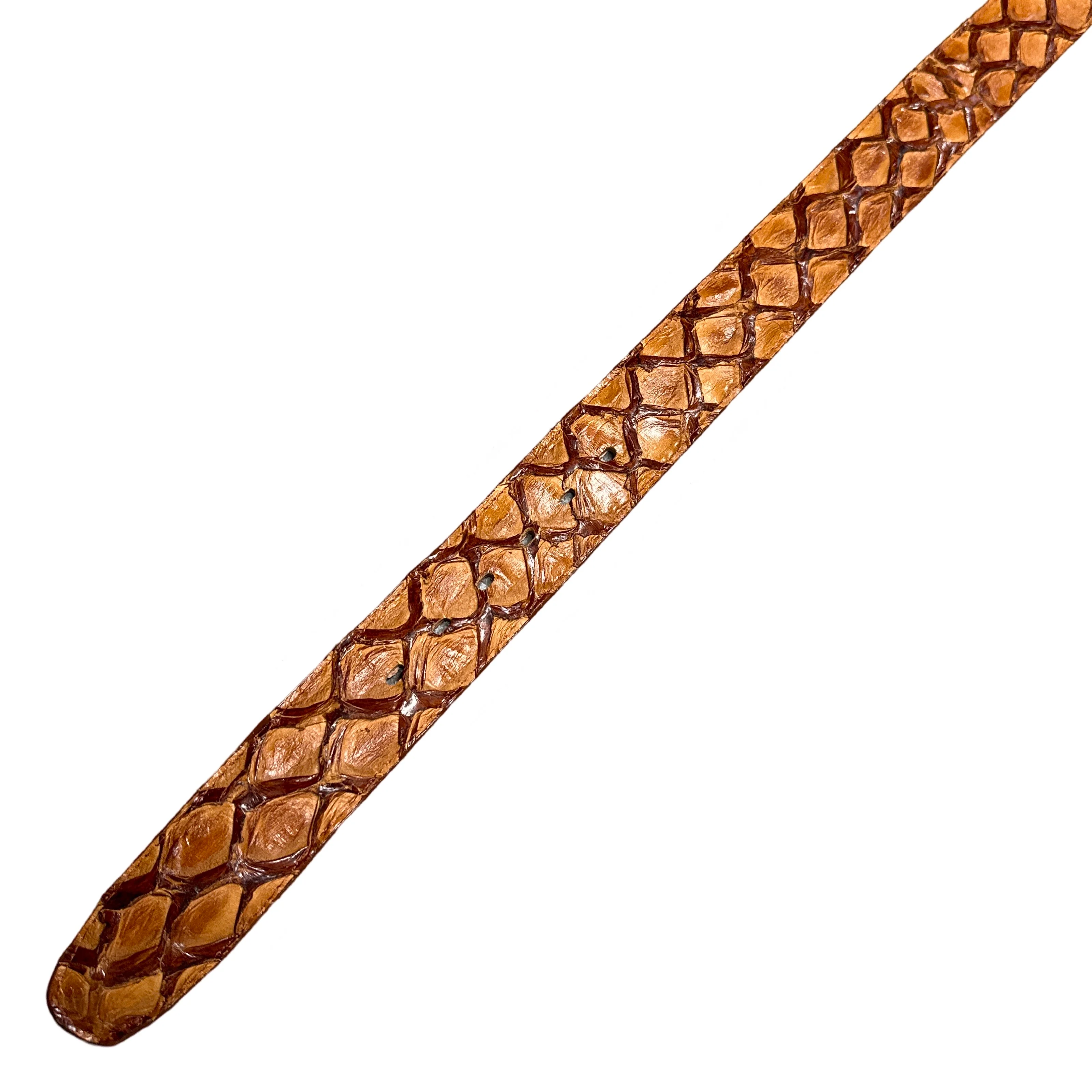 Los Altos Cognac Full Skin Pirarucu Fish Belt - Image 4