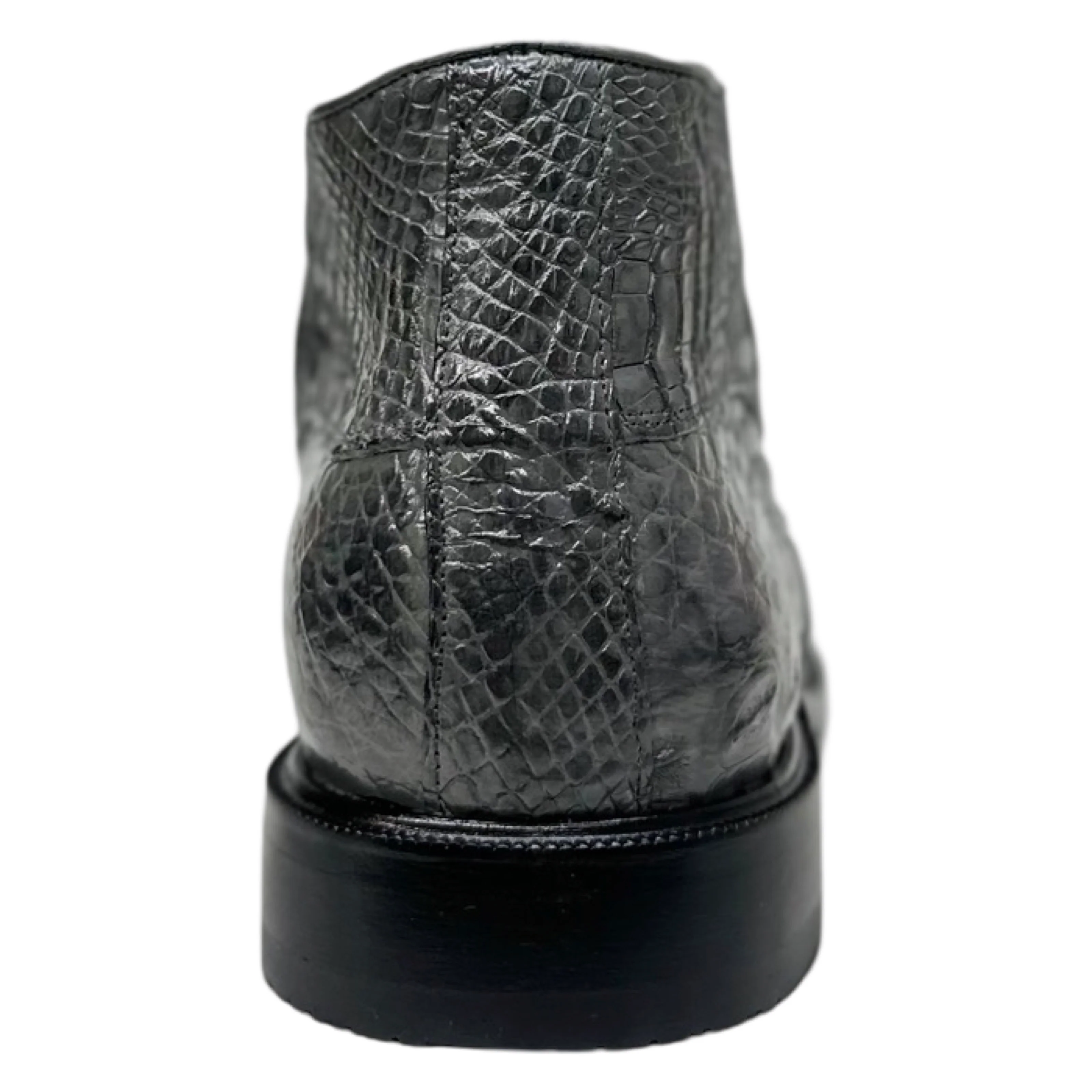 Los Altos Gray All Over Crocodile Belly Lace-Up Dress Ankle Boots - Image 3