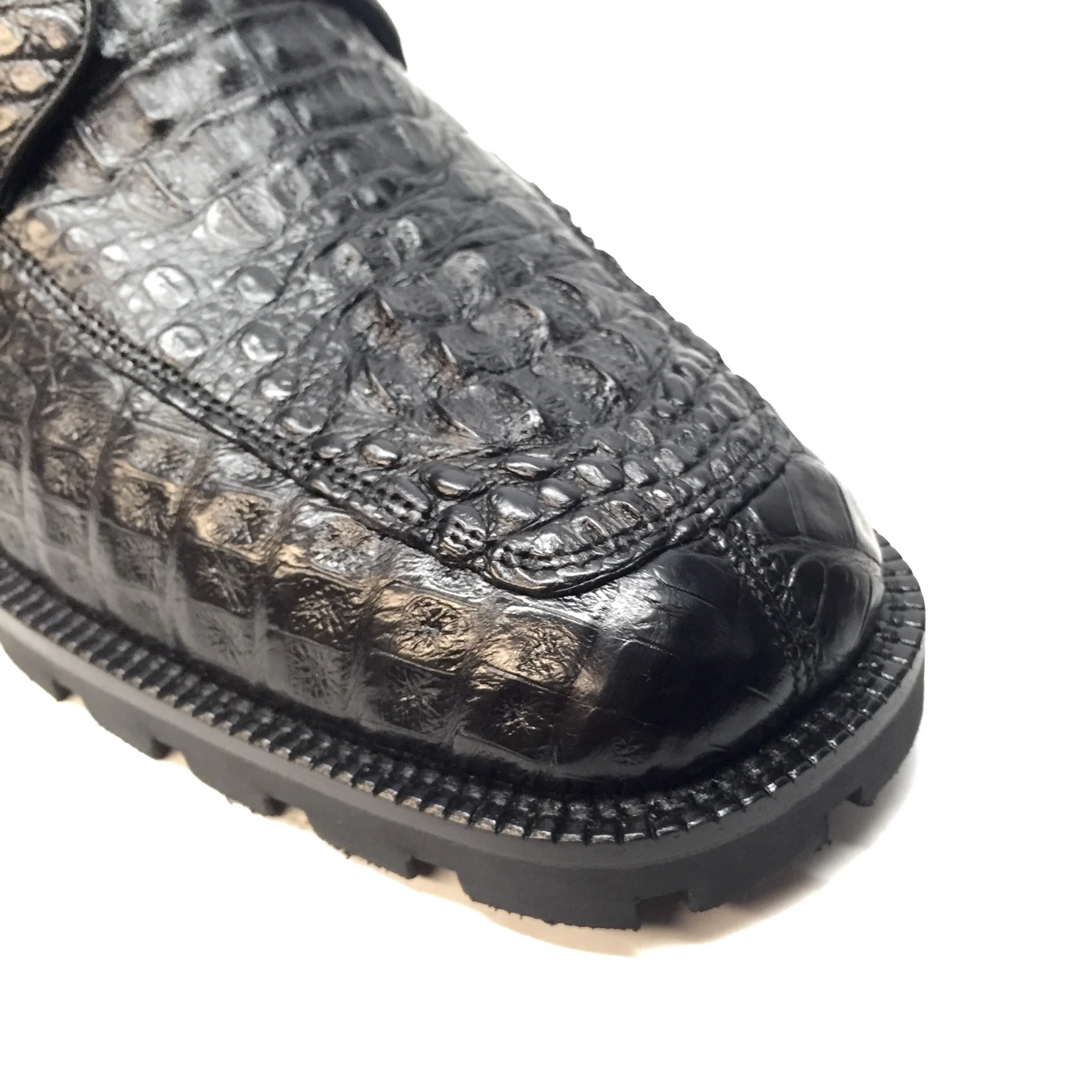 Los Altos Black Hornback Crocodile Ankle Boots - Image 2