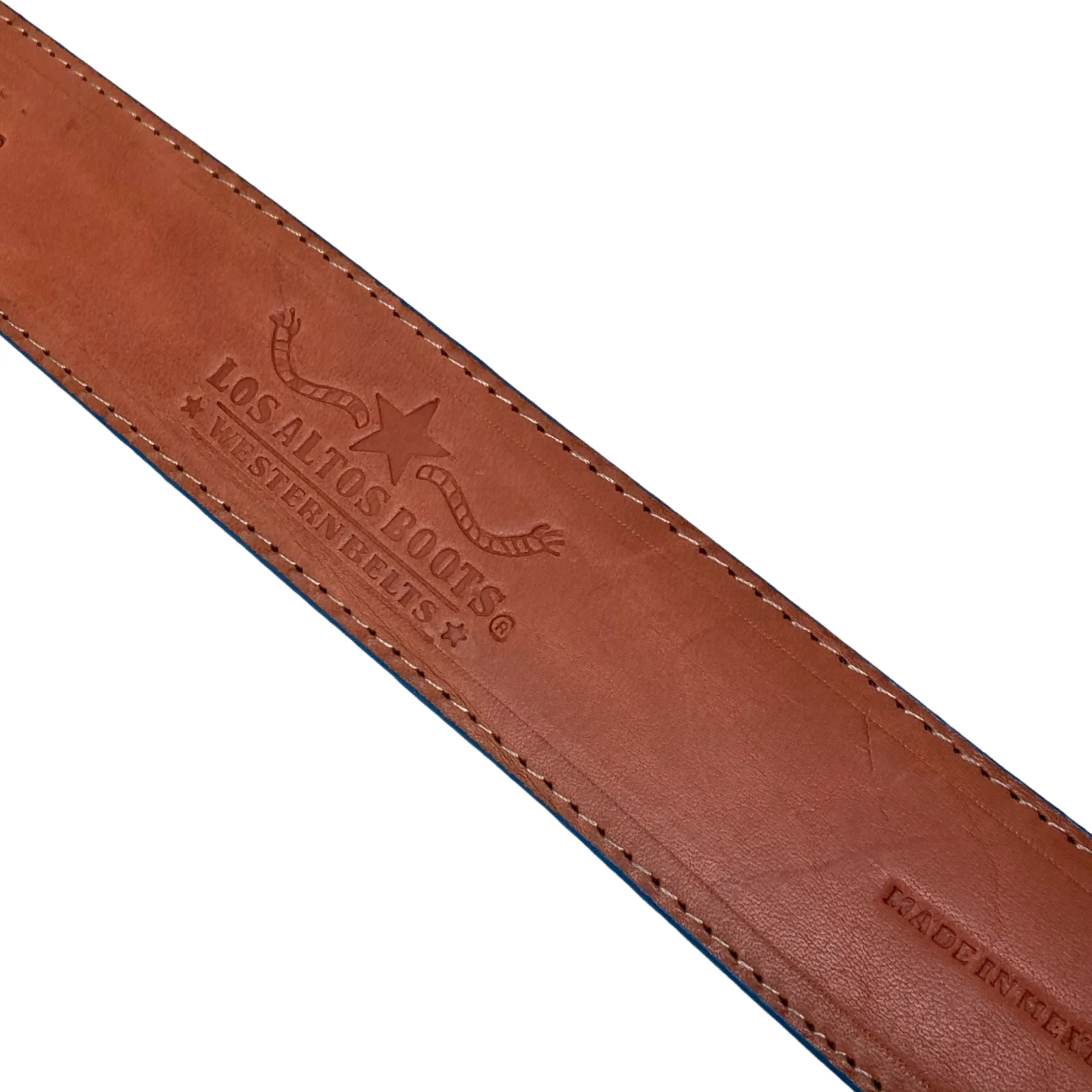 Los Altos Leather & Lizard Patchwork Belt - Image 6