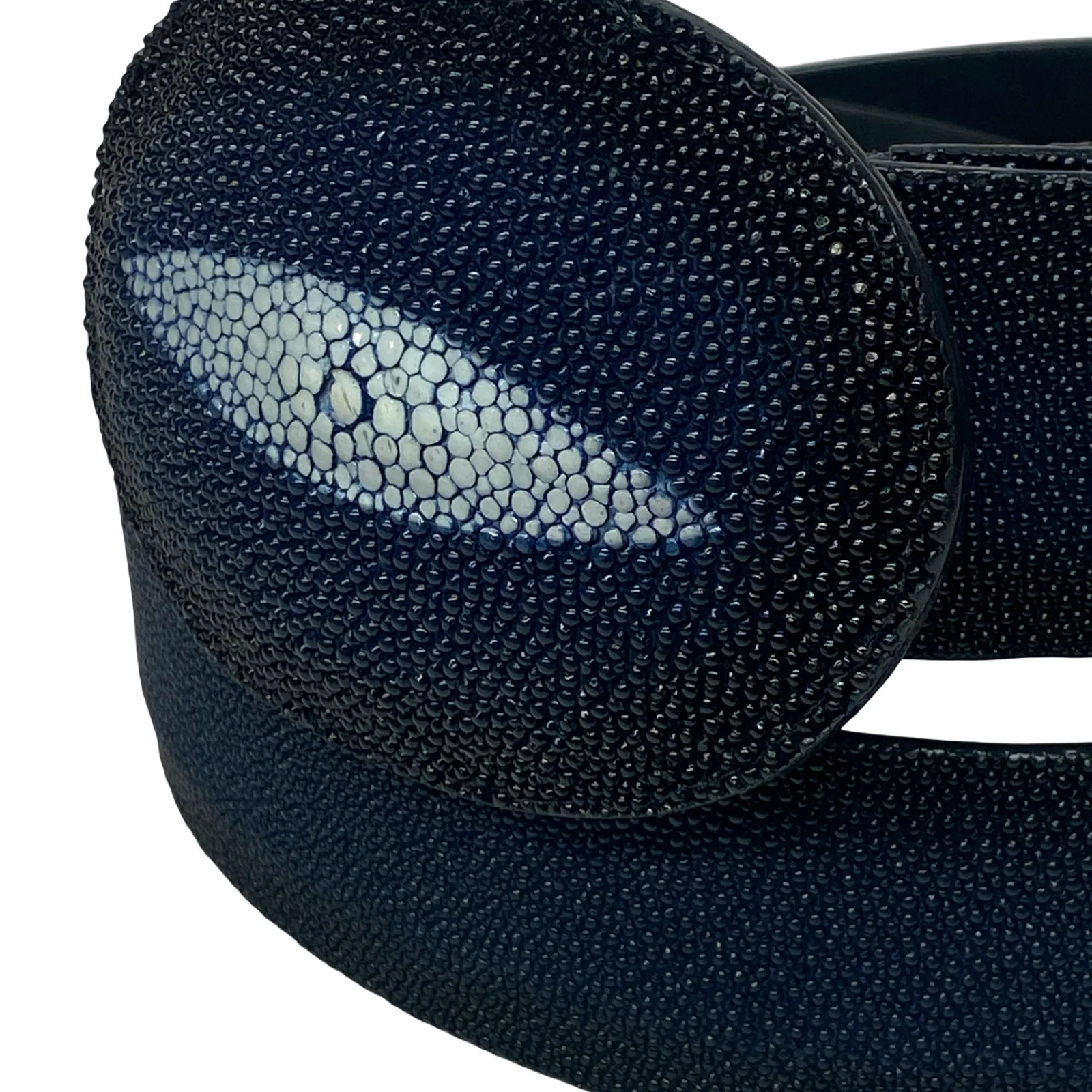 Los Altos Navy Blue Full Skin Stingray Belt - Image 2