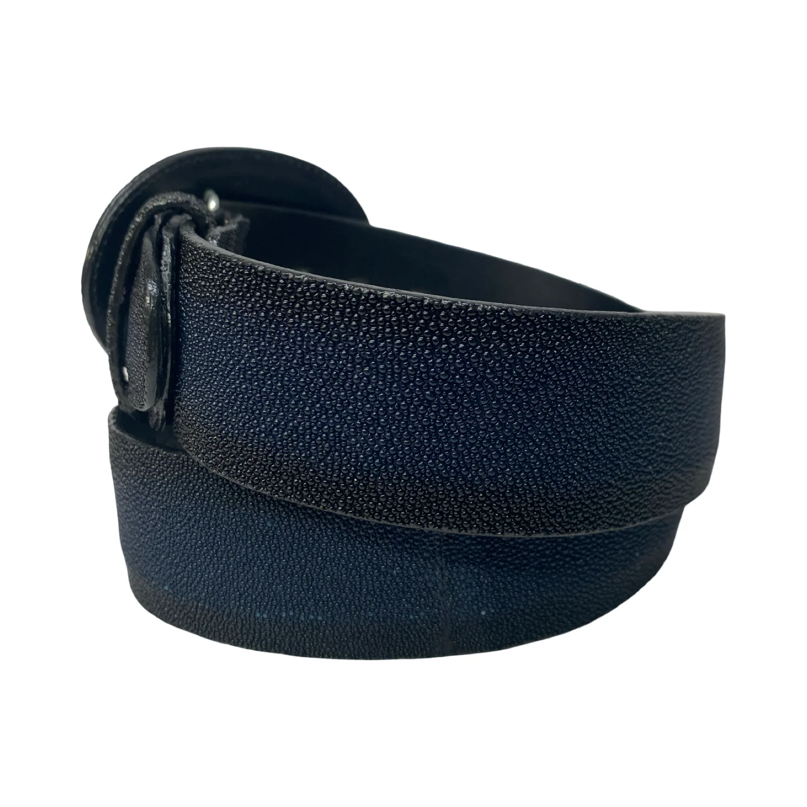 Los Altos Navy Blue Full Skin Stingray Belt - Image 3
