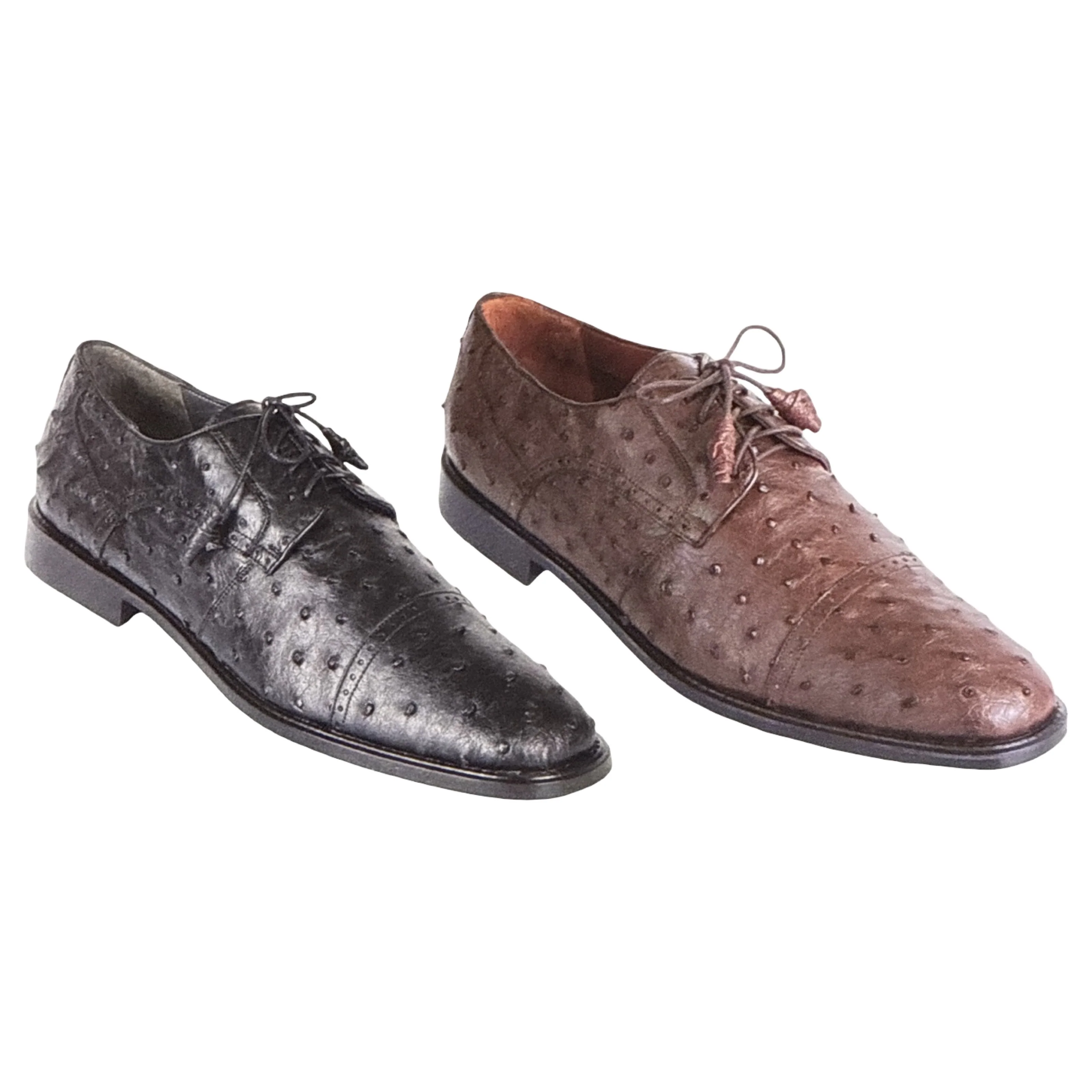Los Altos Ostrich Quill Cap Toe Oxford Dress Shoes
