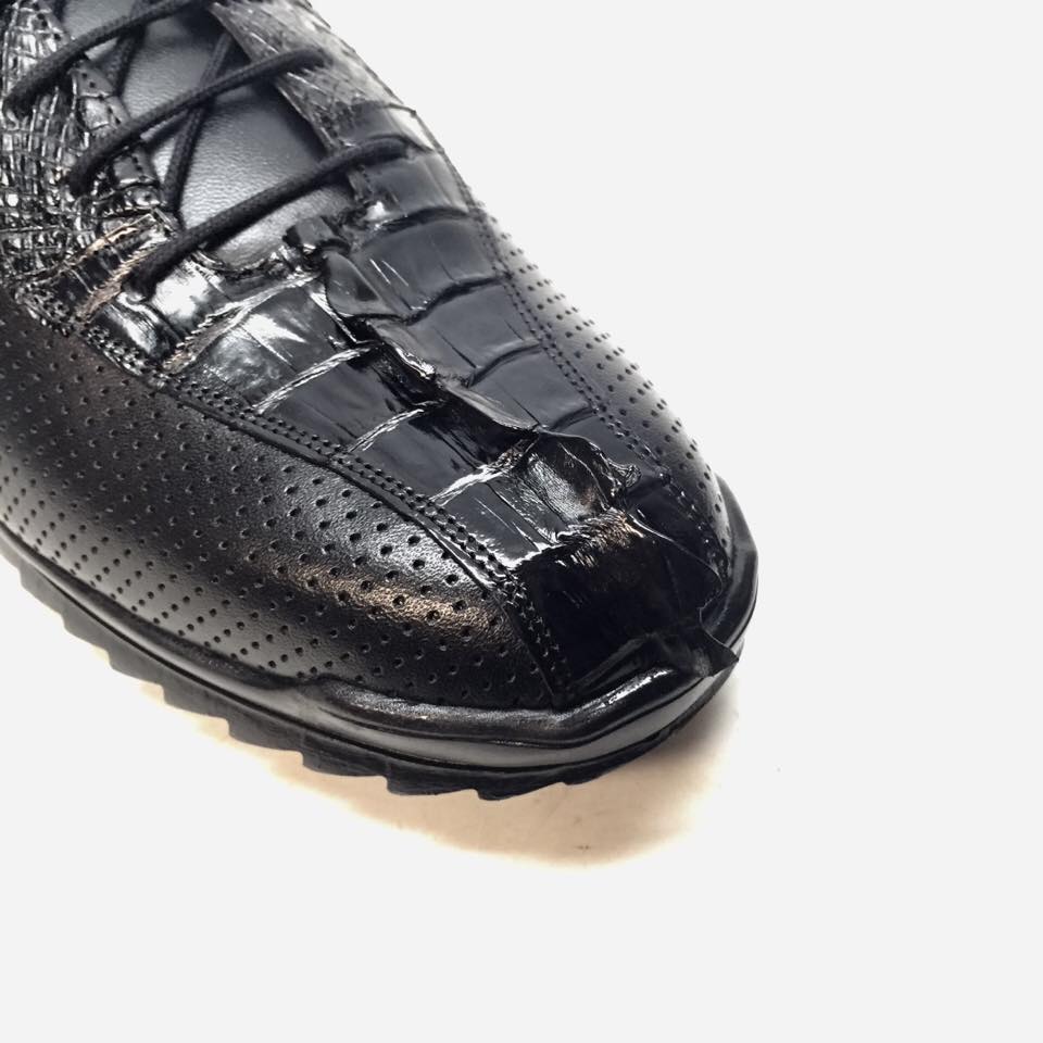 Los Altos Perforated Crocodile Tail Sneakers - Image 11