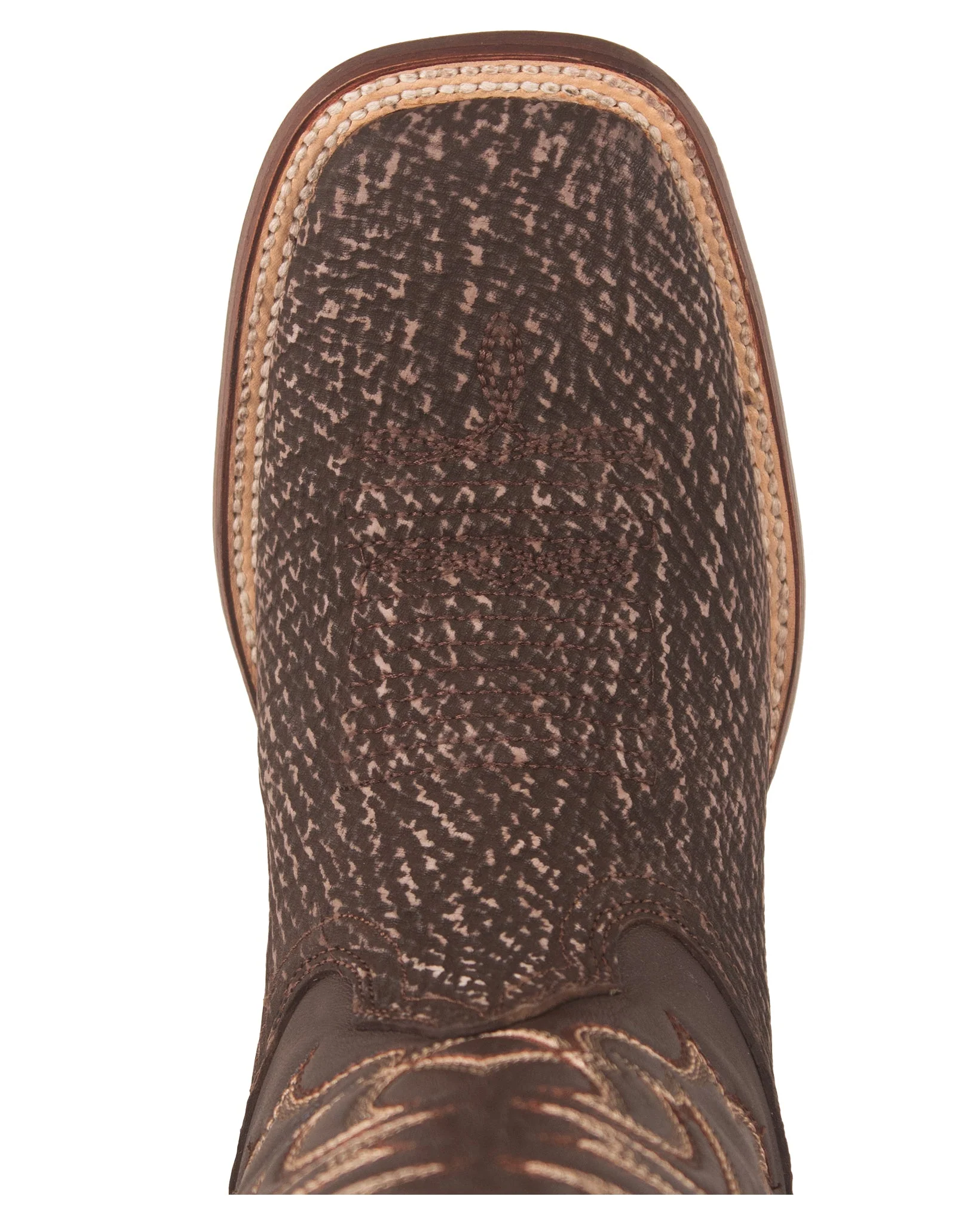 Los Altos Rustic Brown Shark Skin Western Boots - Image 8
