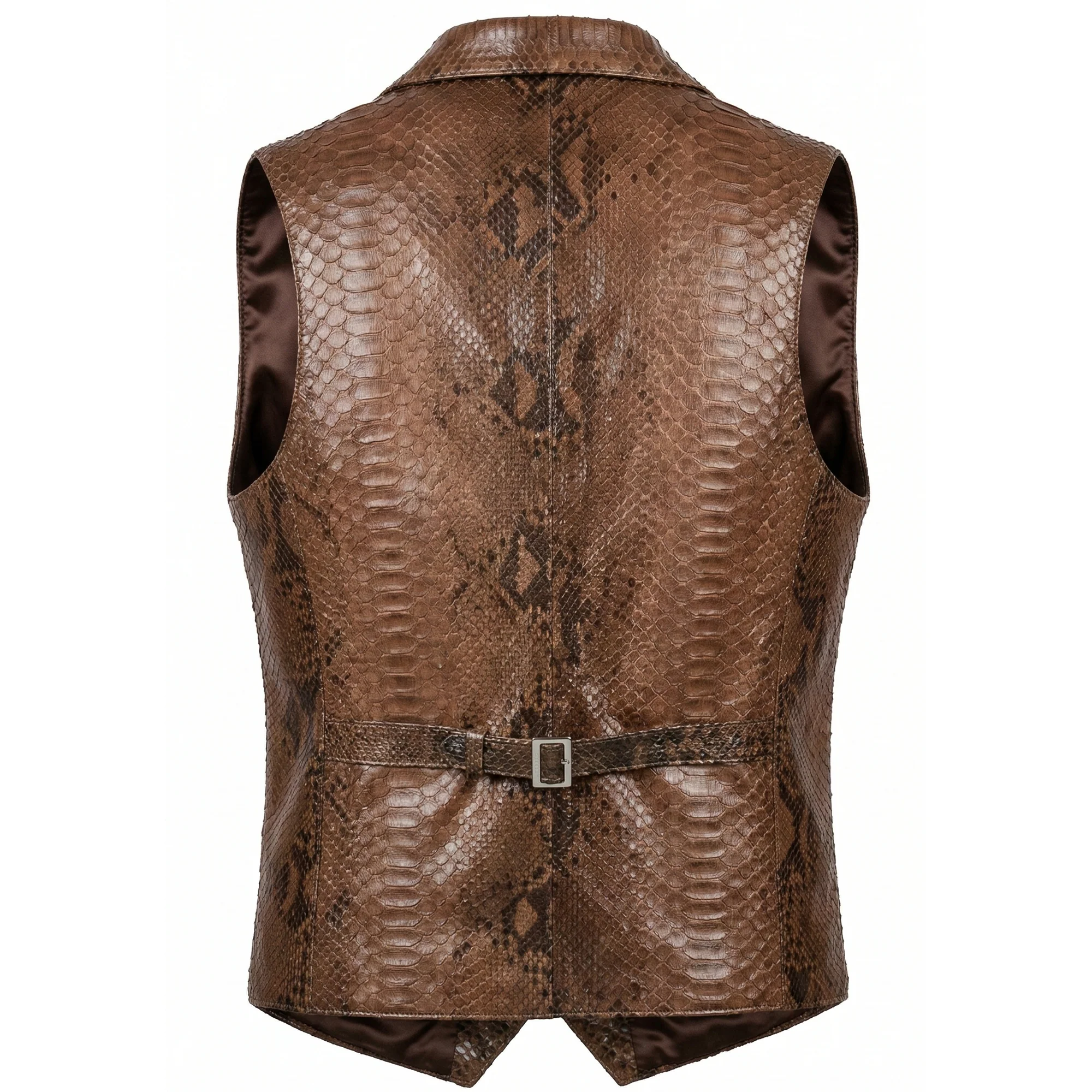 Luca Della Men's Natural Brown Python Vest - Image 2