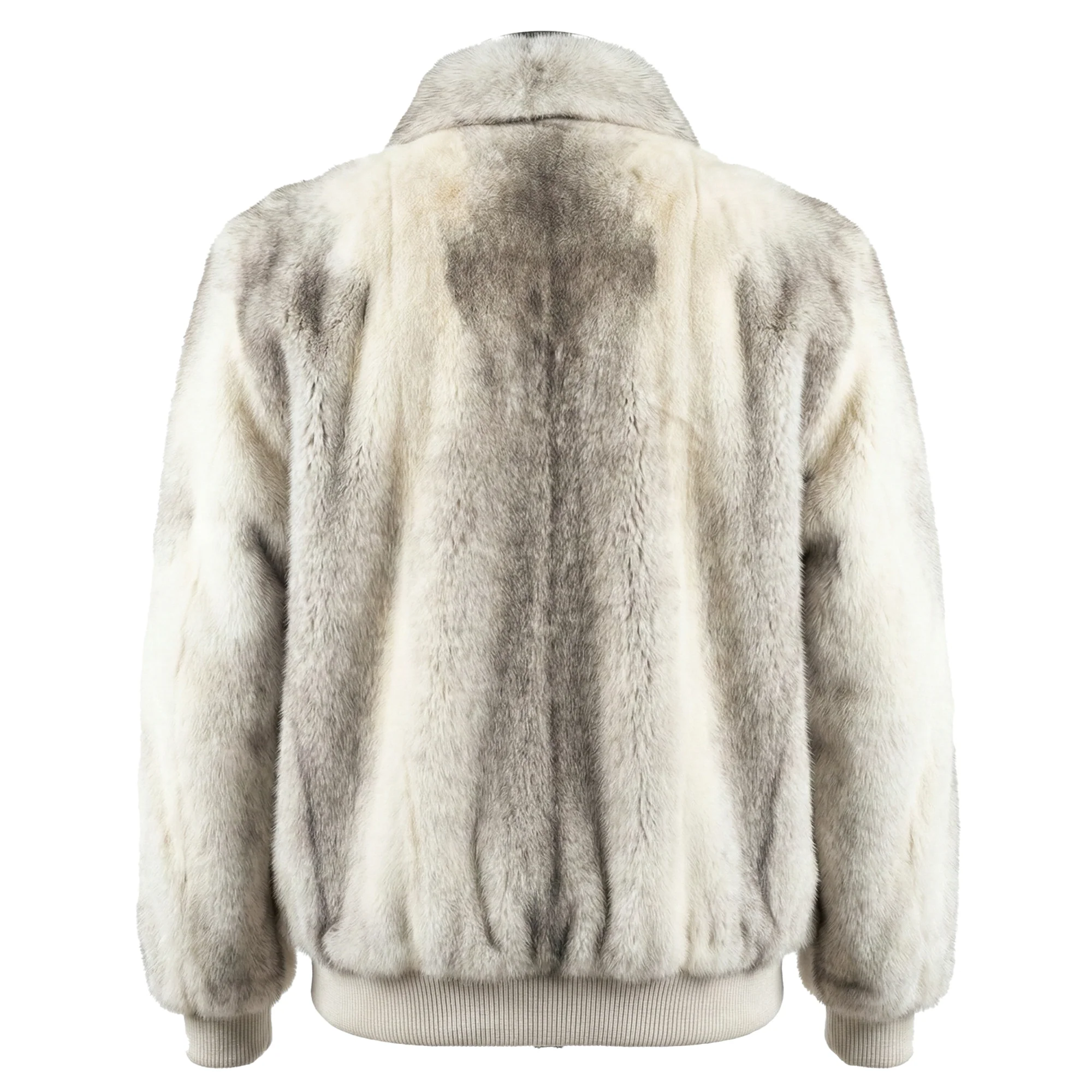 Luca Della Natural Sapphire Cross Mink Fur Bomber Jacket - Image 2