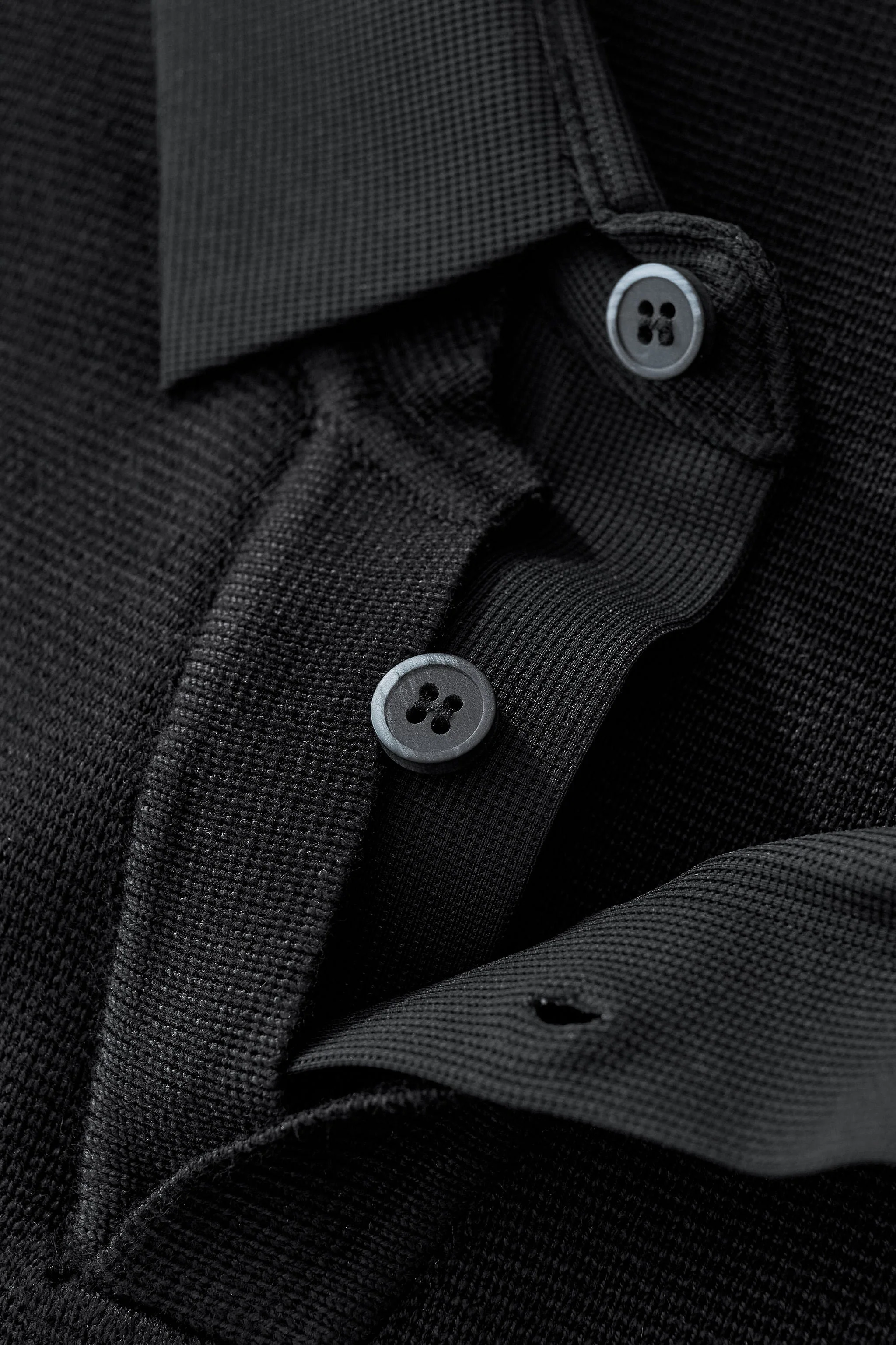 Lustre Knit LS Polo BLACK/BLACK - Image 4