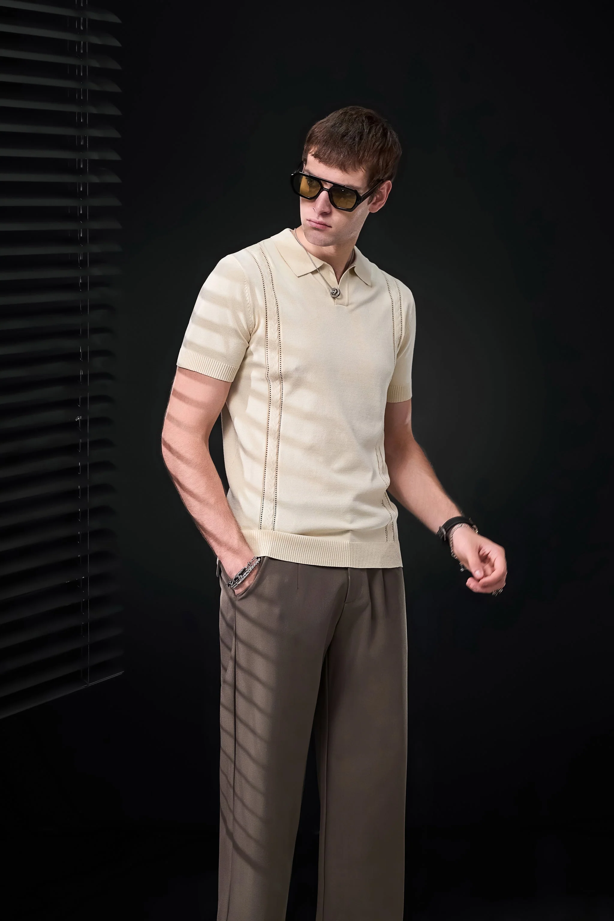 LuxeKnit Polo IVORY - Image 4