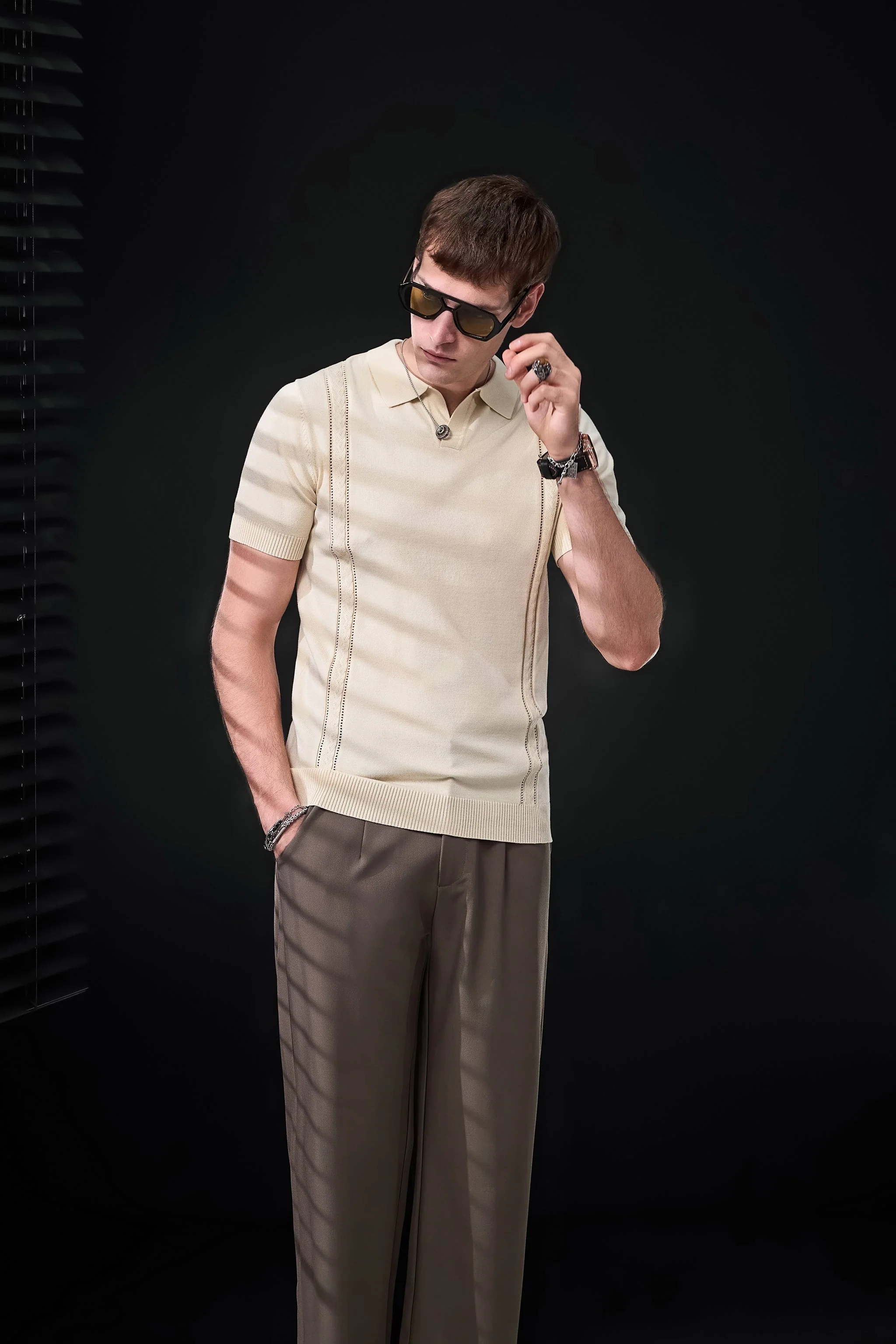 LuxeKnit Polo IVORY - Image 7