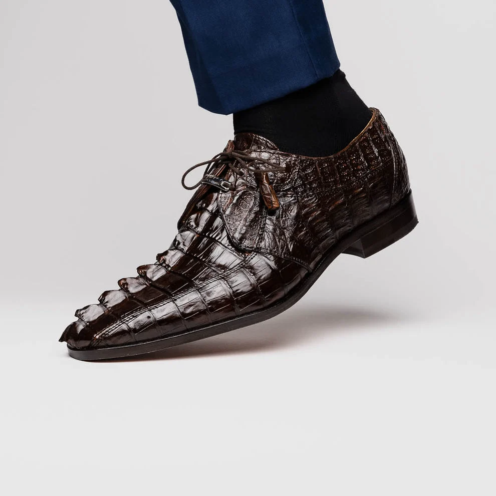 Marco Di Milano Cancun Brown Caiman Crocodile Tail Dress Shoes - Image 9