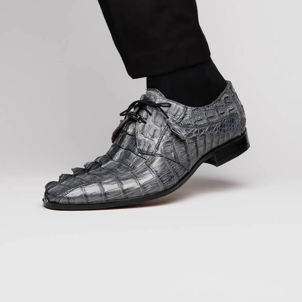 Marco Di Milano Cancun Grey Caiman Crocodile Tail Dress Shoes - Image 9