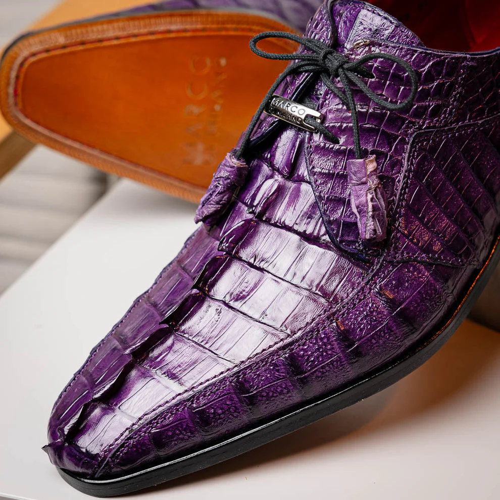 Marco Di Milano Cancun Purple Caiman Crocodile Tail Dress Shoes - Image 13