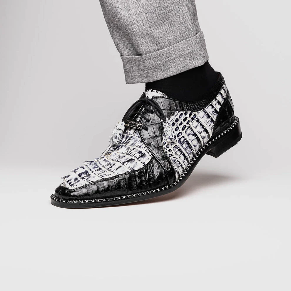 Marco Di Milano Caribe Black Caiman Crocodile Tail Dress Shoes - Image 10