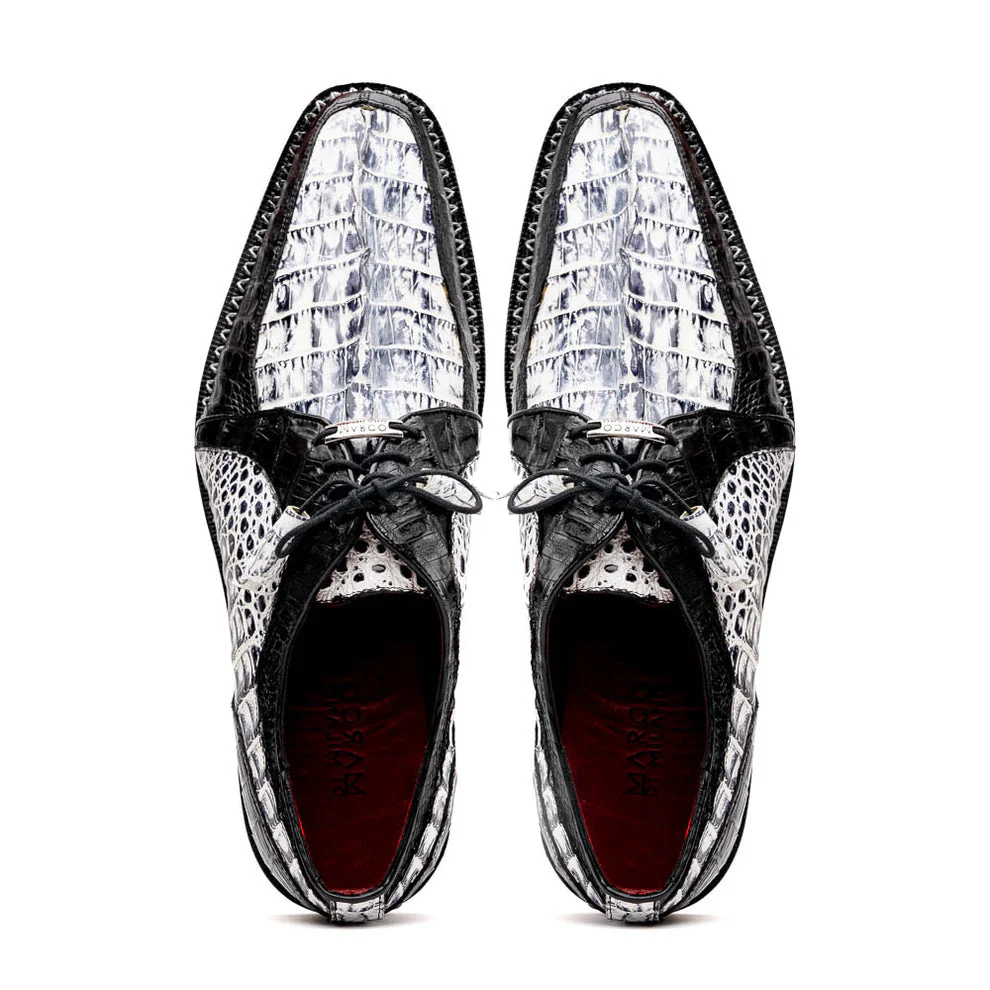 Marco Di Milano Caribe Black Caiman Crocodile Tail Dress Shoes - Image 7