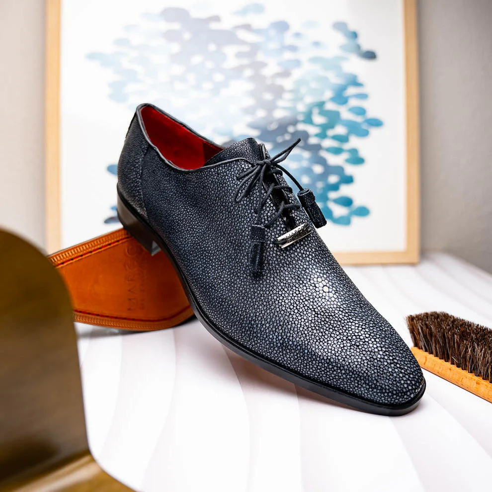 Marco Di Milano Criss Black Stingray Oxford Dress Shoes - Image 11