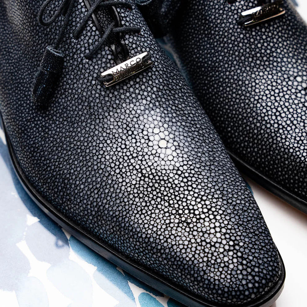 Marco Di Milano Criss Black Stingray Oxford Dress Shoes - Image 13