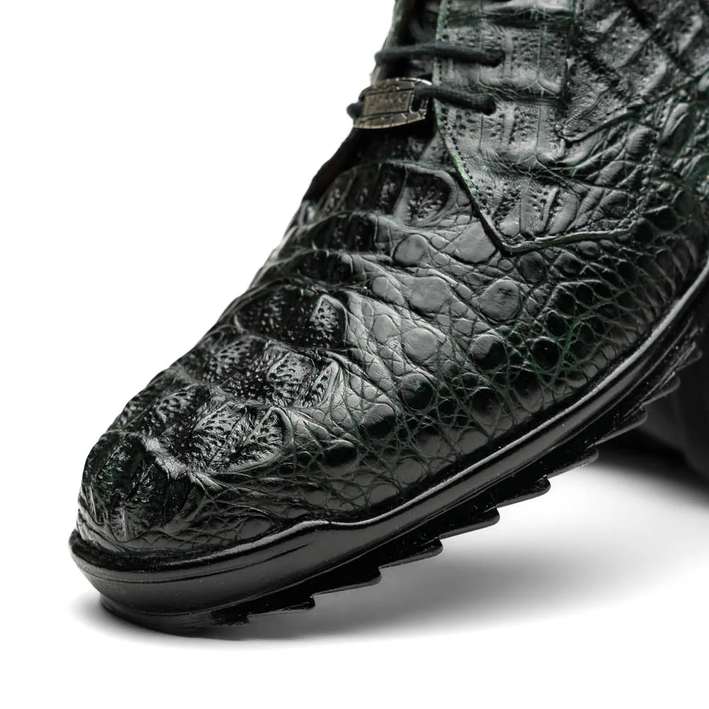 Marco Di Milano Kratos Green Caiman Crocodile Sneakers - Image 3