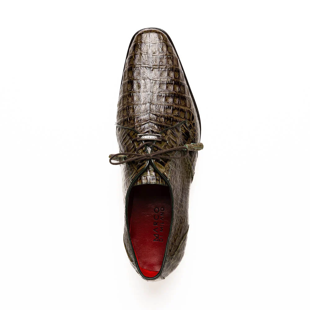 Marco Di Milano Lacio Wood Green Caiman Crocodile Dress Shoes - Image 4