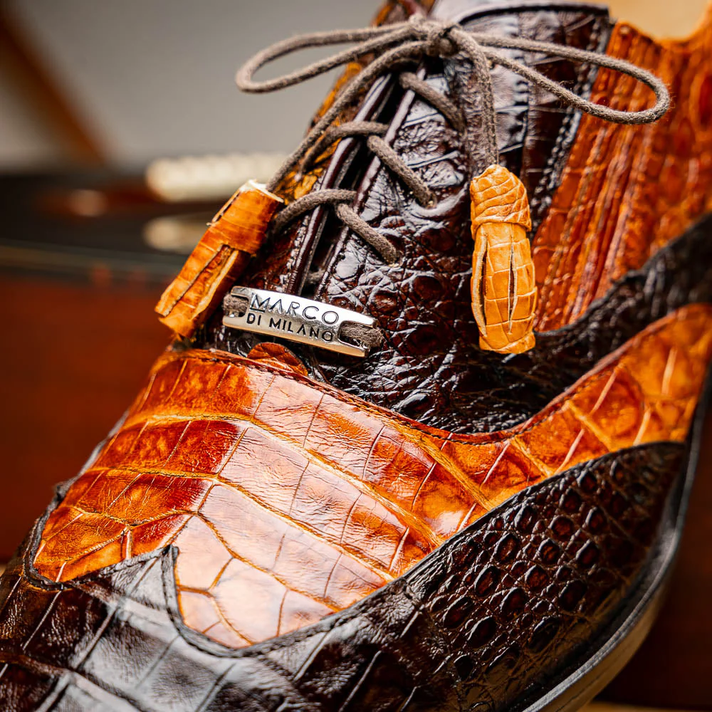 Marco Di Milano Luciano Brown / Cognac Caiman Crocodile Dress Shoes - Image 11