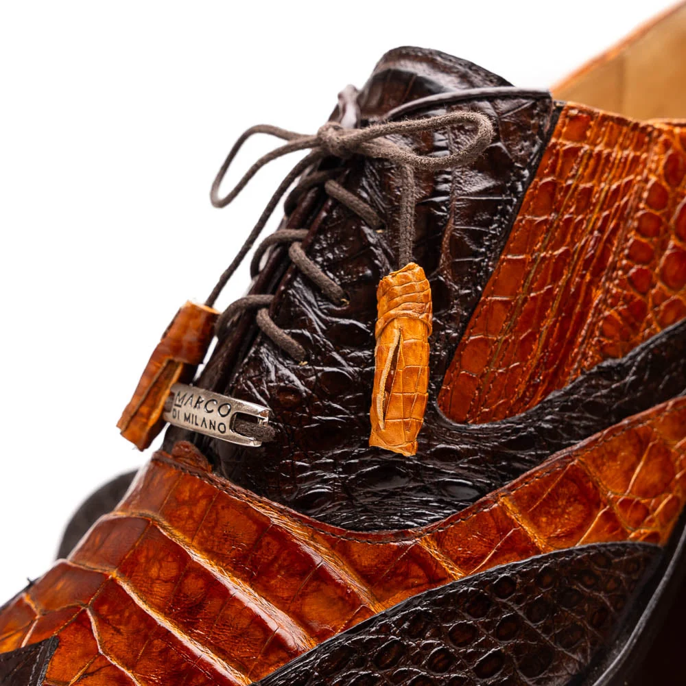 Marco Di Milano Luciano Brown / Cognac Caiman Crocodile Dress Shoes - Image 3