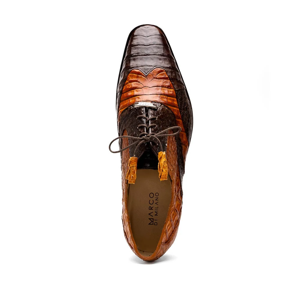 Marco Di Milano Luciano Brown / Cognac Caiman Crocodile Dress Shoes - Image 4