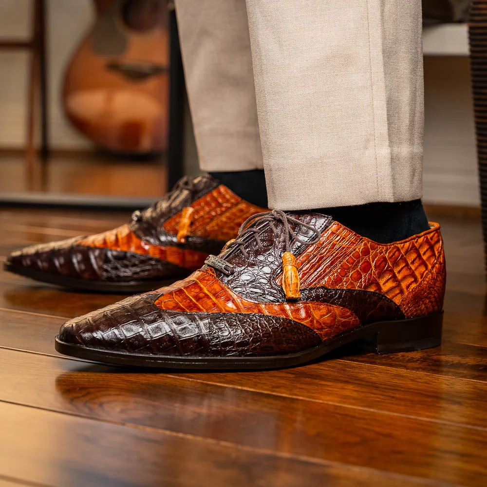 Marco Di Milano Luciano Brown / Cognac Caiman Crocodile Dress Shoes - Image 6