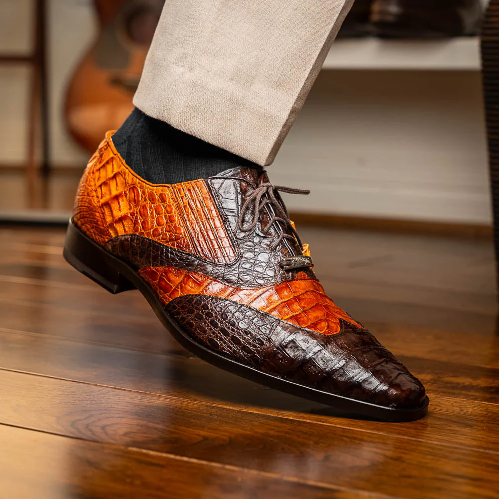 Marco Di Milano Luciano Brown / Cognac Caiman Crocodile Dress Shoes - Image 7