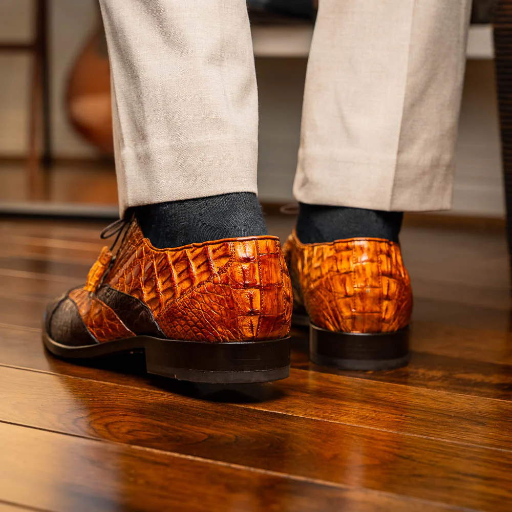 Marco Di Milano Luciano Brown / Cognac Caiman Crocodile Dress Shoes - Image 8