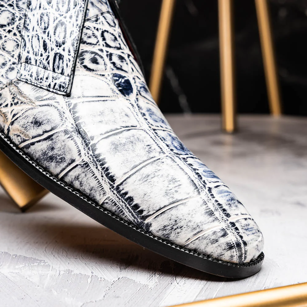 Marco Di Milano Pietro Newspaper Alligator Derby Boots - Image 9