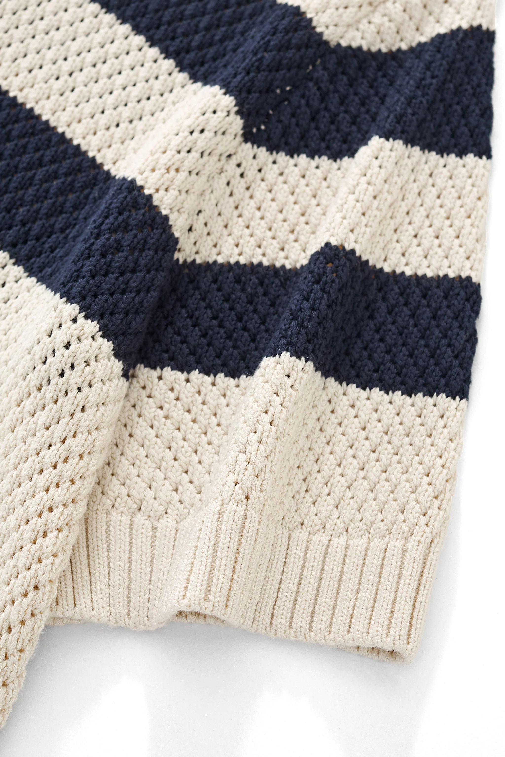 Marina Stripe Knit SS Shirt IVORY - Image 5