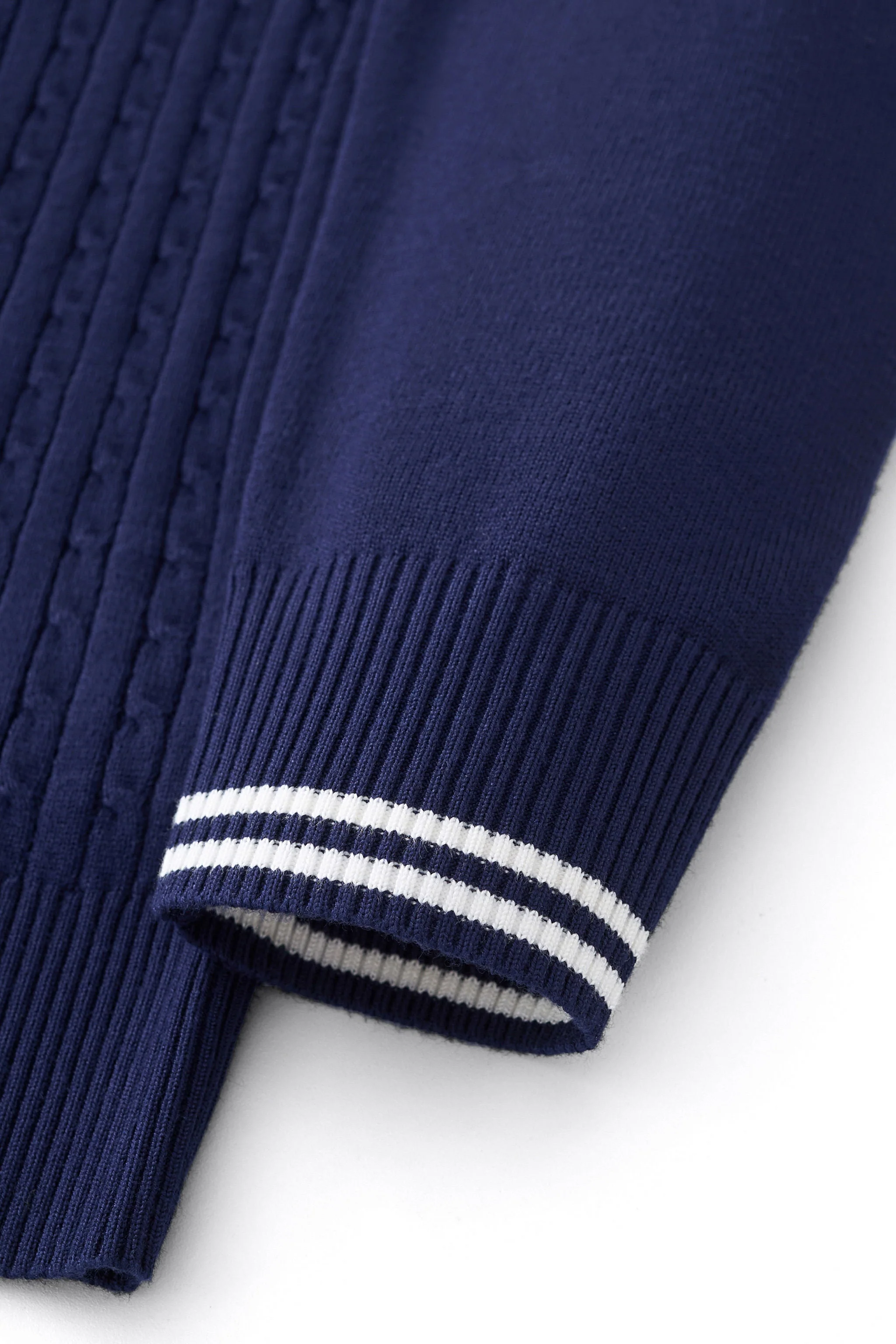 Marquee Cable Knit Cardigan LS NAVY - Image 6