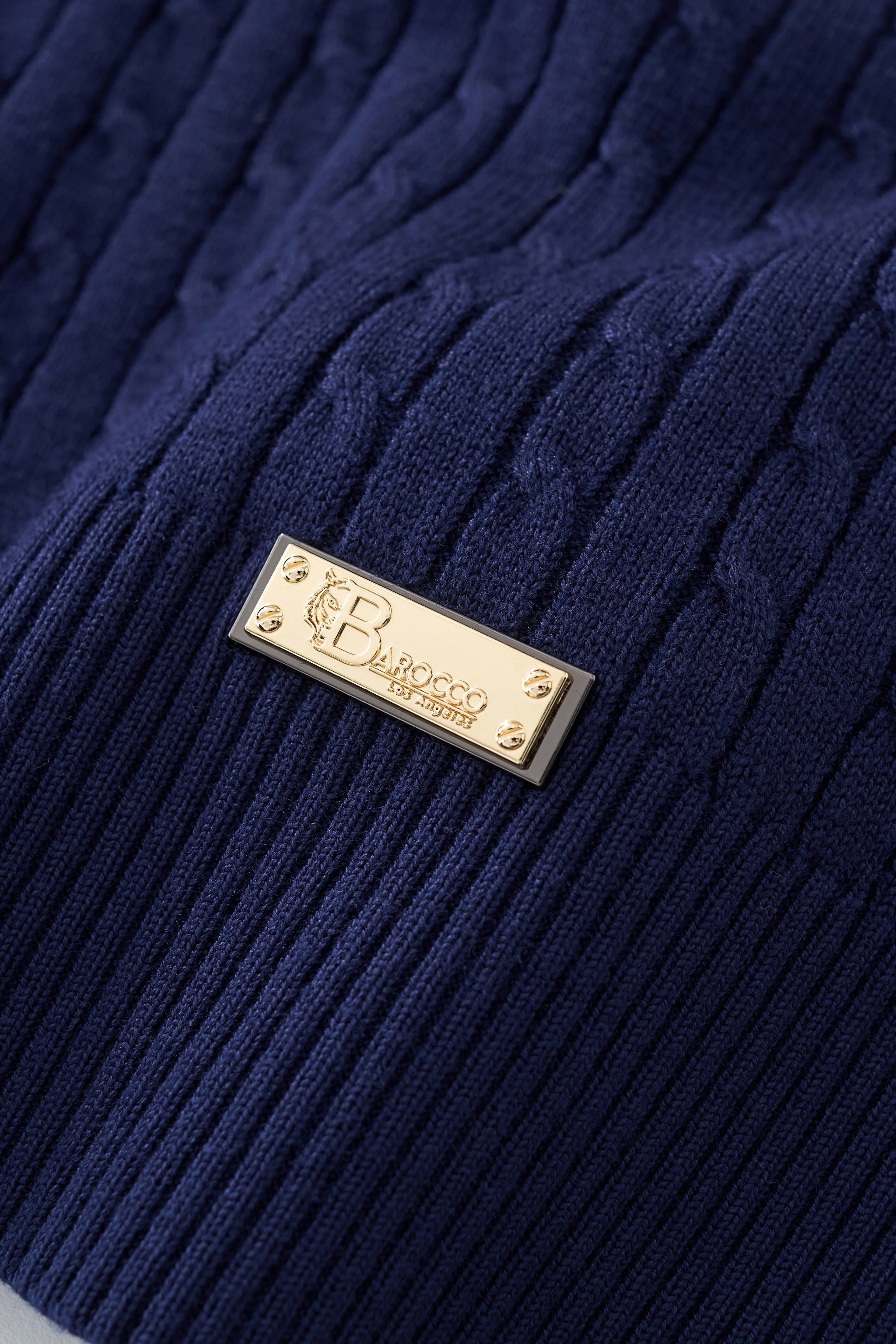 Marquee Cable Knit Cardigan LS NAVY - Image 7