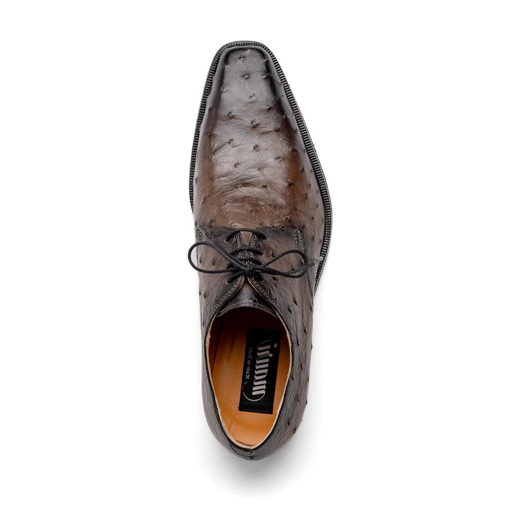 Mauri 1056/2 Dillinger Ostrich Derby Shoes Mink/ Dirty Black - Image 3