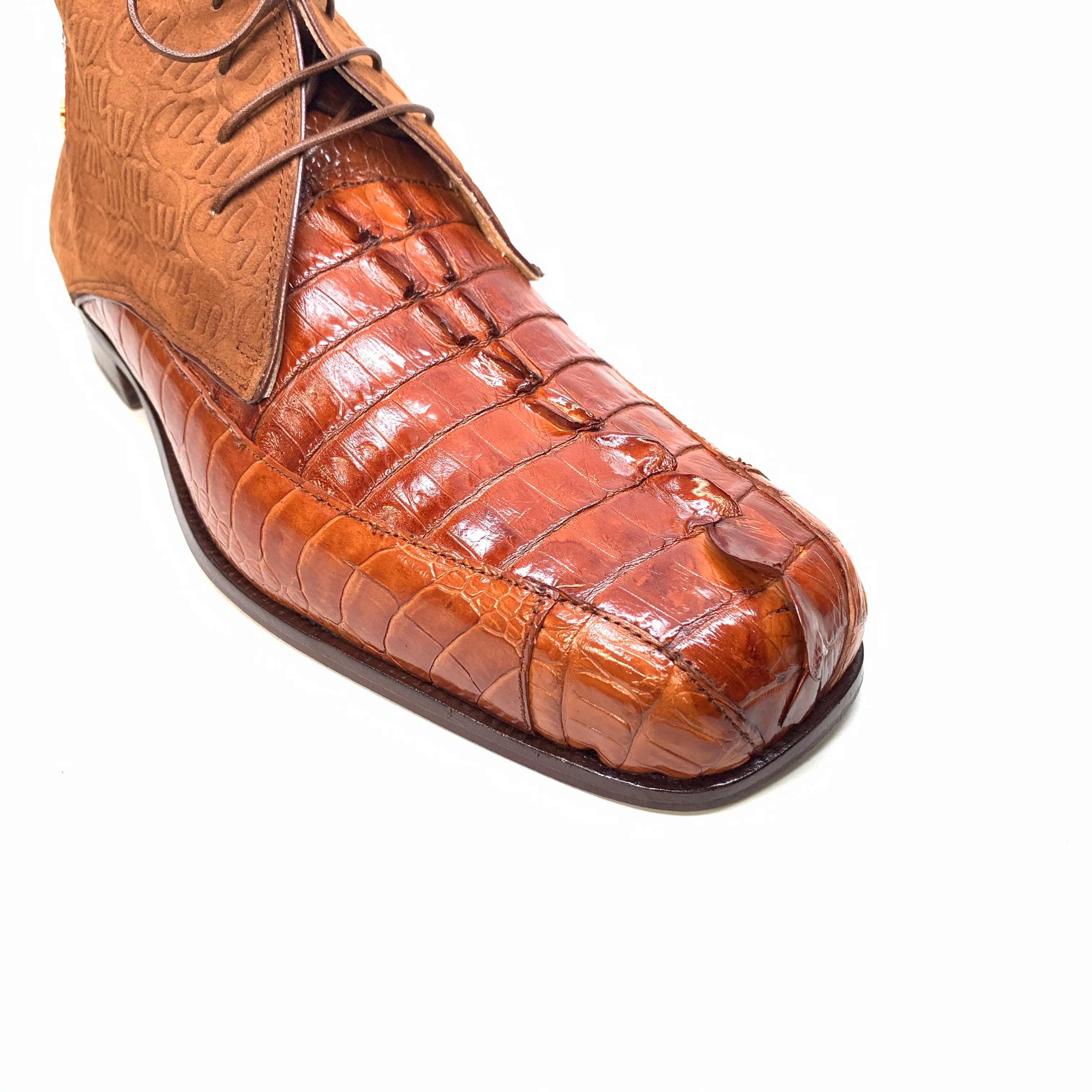 Mauri 2831 'Chicago' Cognac Ostrich Leg/Hornback Tail/Calf Ankle Boot - Image 3