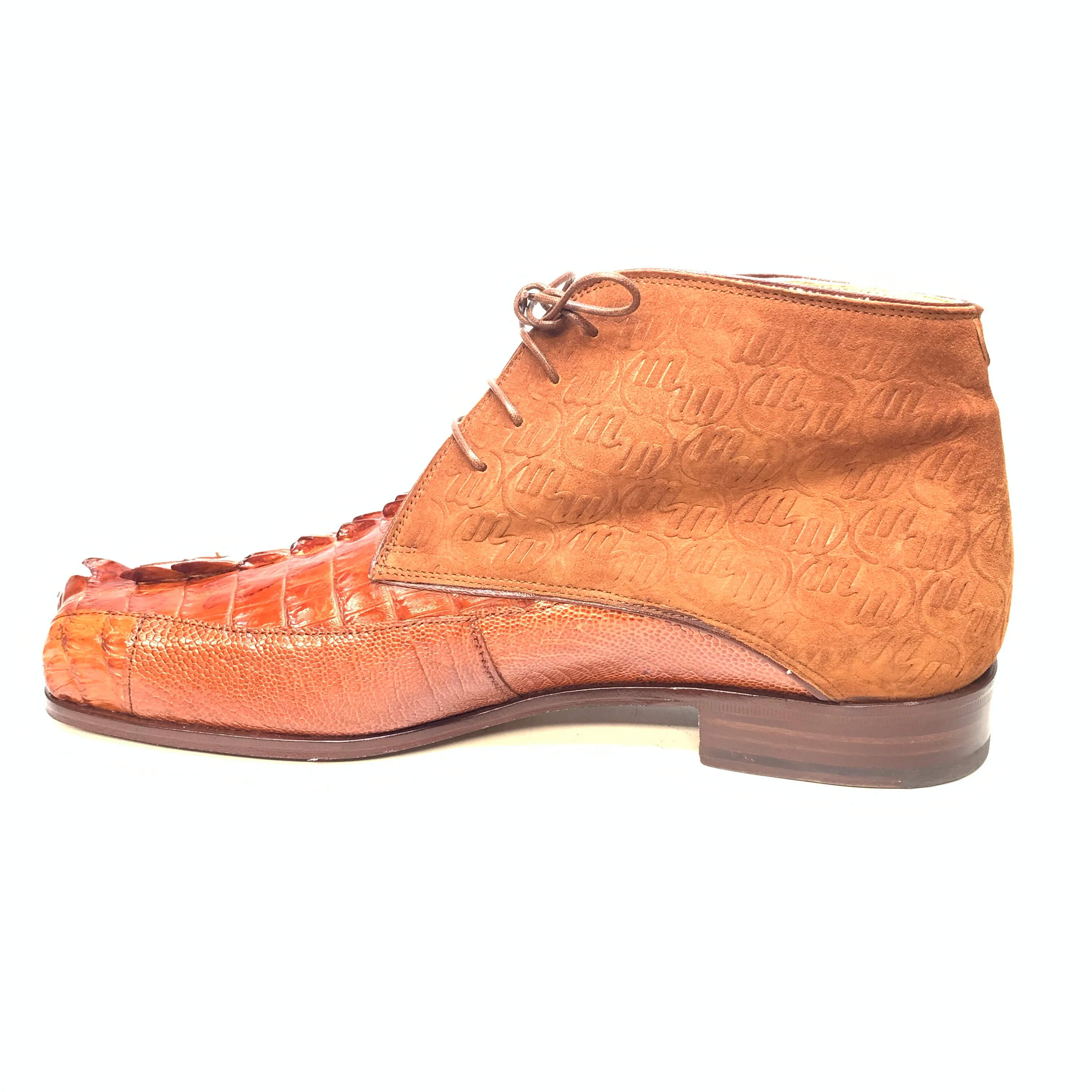 Mauri 2831 'Chicago' Cognac Ostrich Leg/Hornback Tail/Calf Ankle Boot - Image 4