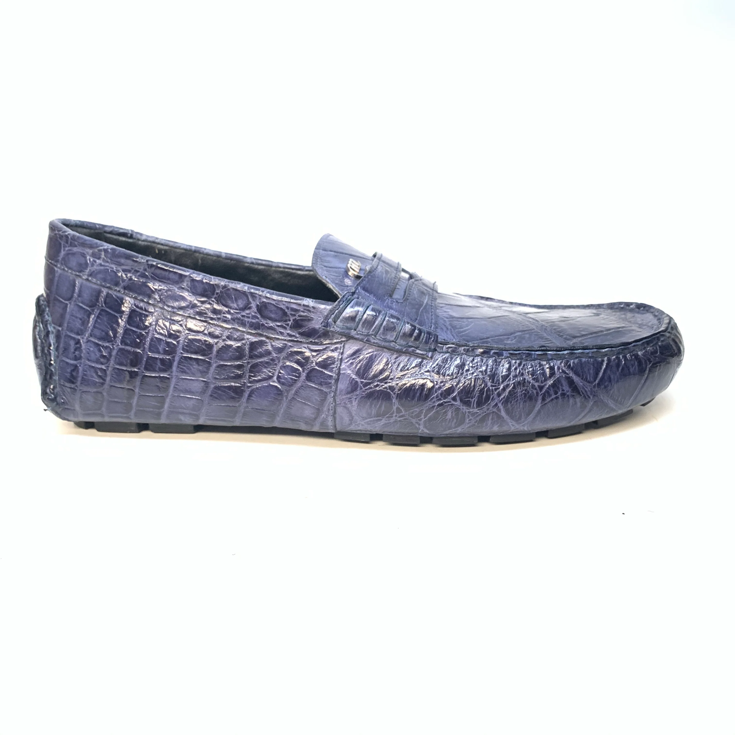 Mauri 3128 Wonder Blue Ercole Alligator Driving Loafers - Image 2