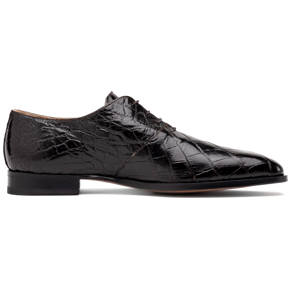 Mauri 3227 Alligator / Hornback Oxford Shoes Dark Brown/ Gold - Image 2