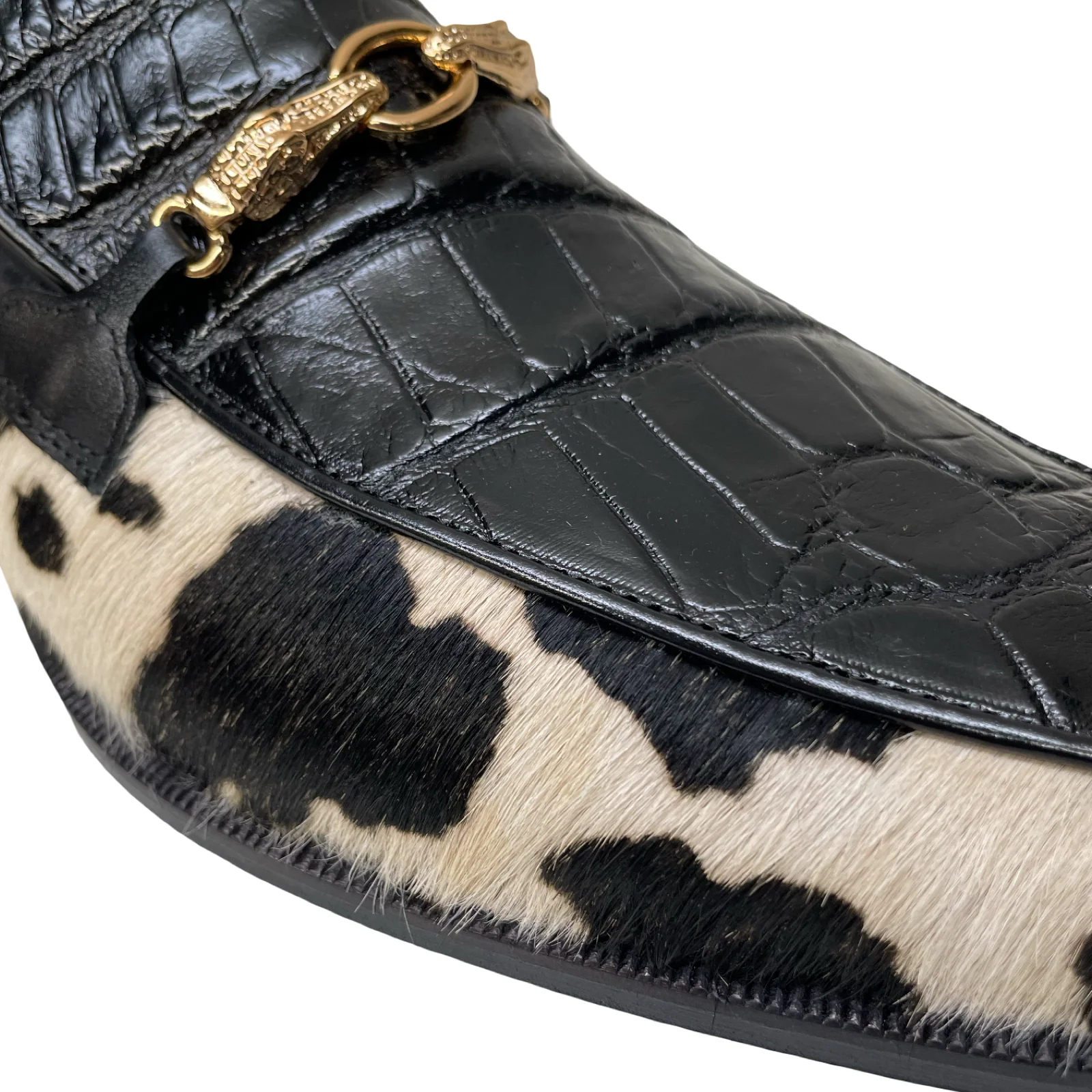 Mauri 4294/5 Alligator & Pony Hair Bit Loafers - Black - Image 3